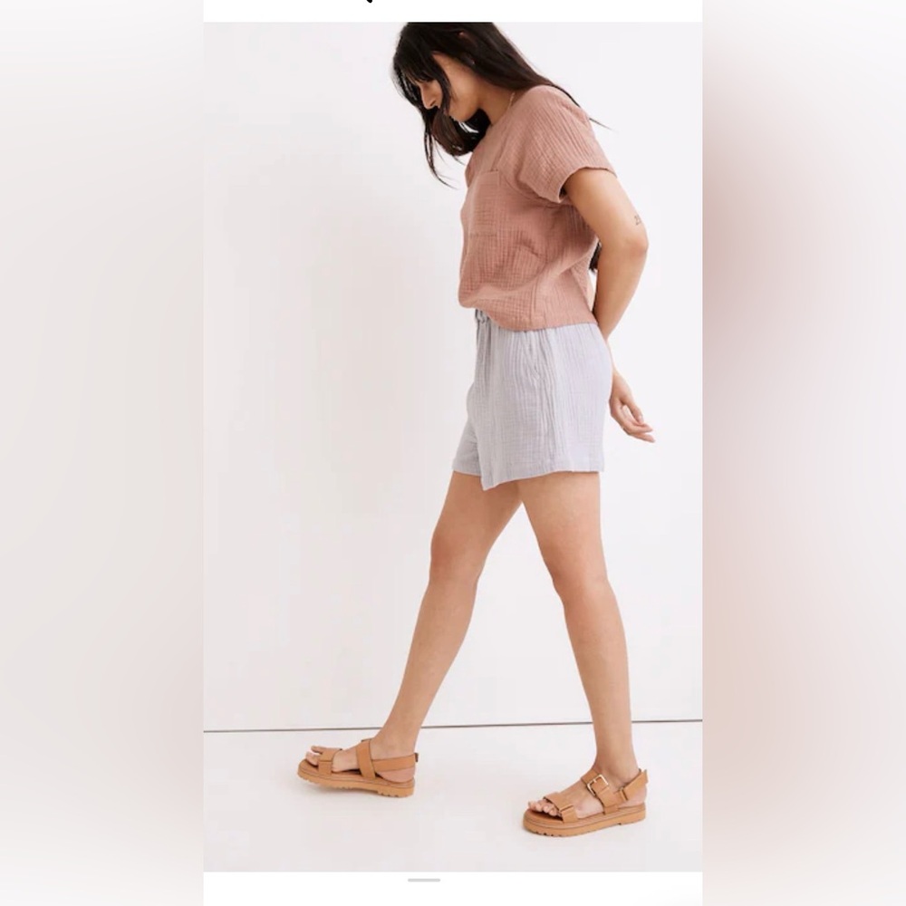 Madewell Easy Pull On Shorts Lightspun In Ivory , size M - Picture 4 of 10